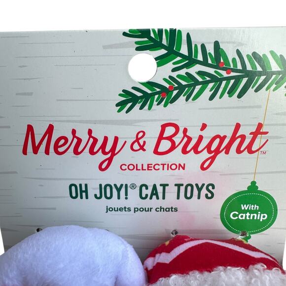 Merry & Bright 5 Pack Catnip Cat Toys Fuzzy Feather Teaser Spring Coil Kicker - Picture 3 of 4